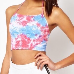 Tie Dye Halter Crop Top